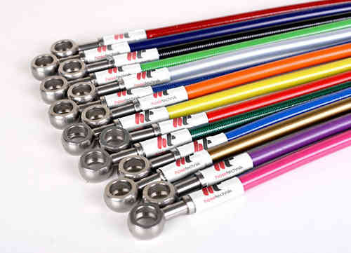 Kit 4 Tubi freno aeronautici in treccia metallica Mercedes Classe C W202 C230 K 2.3 Supercharged