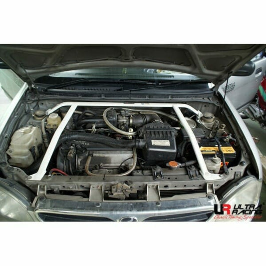 Daihatsu Cuore 99-04 UltraRacing 4-Point Front Upper Bar 018