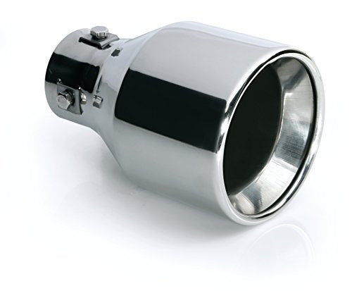 Terminale finale di scarico in acciaio inox lucidato - tondo singolo da 115mm taglio dritto - Pilot 60091