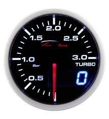 Manometro Dual View Pressione Turbo Elettronico 0+3 bar DEPO Racing da 52mm - WA5201BLED-0-3BAR