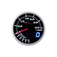 Manometro Dual View Pressione Turbo Elettronico -1+3 bar DEPO Racing da 52mm - WA5201BLED-1-3BAR