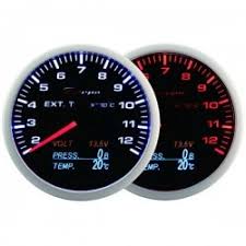 Manometro 4 in 1 DEPO Racing - TEMPERATURA GAS DI SCARICO / Voltmetro / Pressione e Temperatura Olio da 60mm - WA60574B