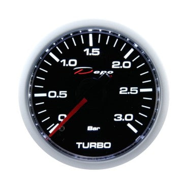 Manometro Pressione Turbo Meccanico 0+3 bar DEPO Racing da 52mm - WS-MW5201B-0-3BAR