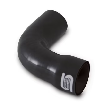 R76-63B - Manicotto in silicone con curva a riduzione 90° diametro interno ø 76mm a 63mm - NERO