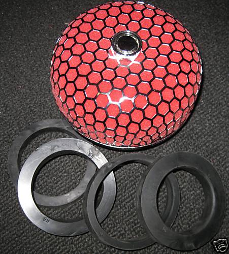 Filtro aria TRS Tuning aria a fungo in spugna stile HKS Rosso - universale con imbocco 90 80 76 70 60 mm